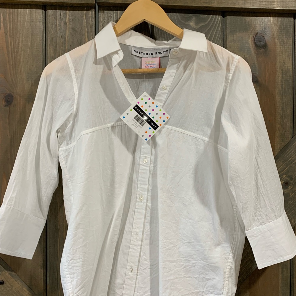 New Gretchen Scott Designs White Blouse